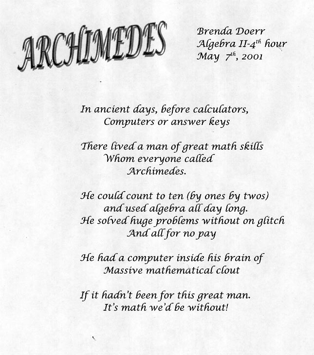 Archimedes poem
