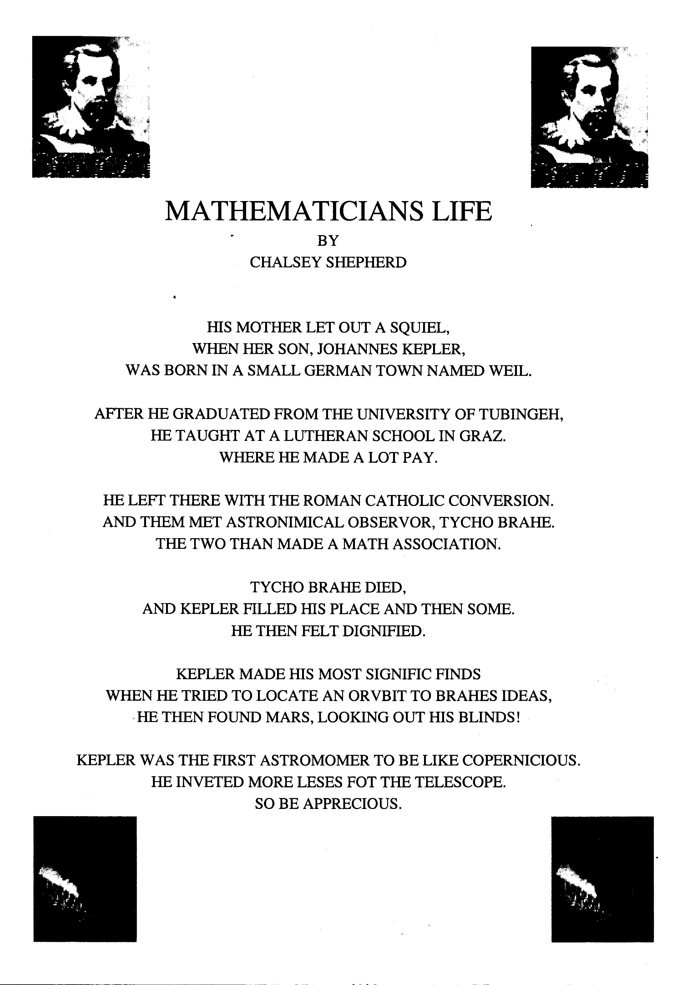 Mathematicians Life poem
