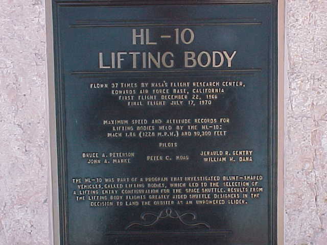 HL-10 lifting body plaque picture